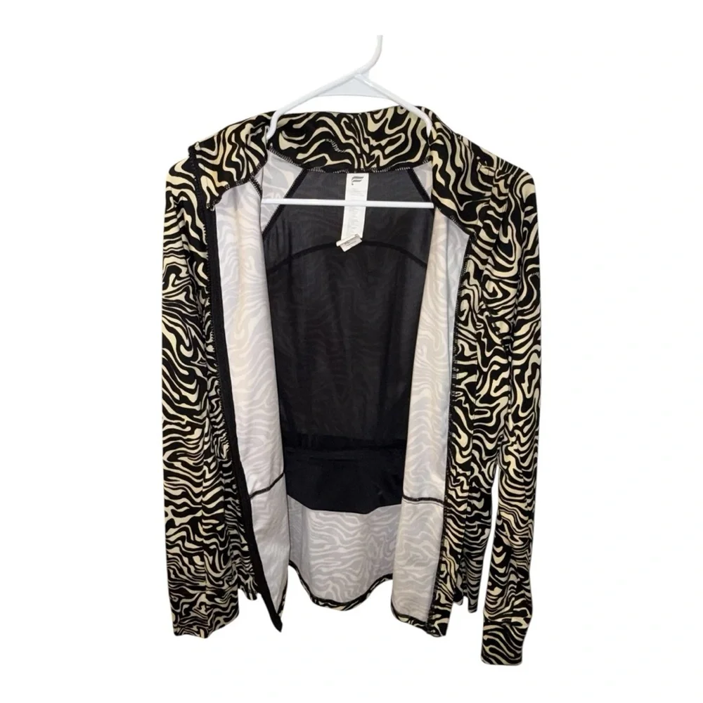 Fabletics XL Marbled Zebra Trinity Performance Activewear Zip Jacket w/ Pockets - Picture 8 of 16